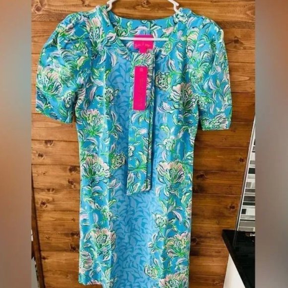 NWT Lilly Pulitzer Dress Pattern Chick Magnet, Size L - Picture 2 of 4